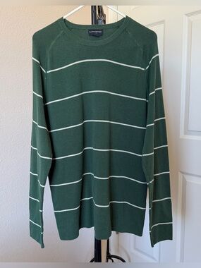 vintage Banana Republic mens XL green striped cotton sweater academia preppy y2k